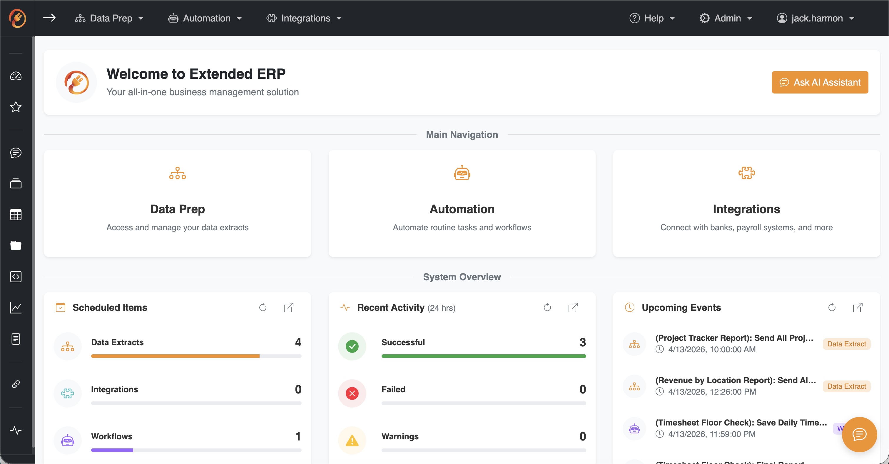Extended ERP Dashboard