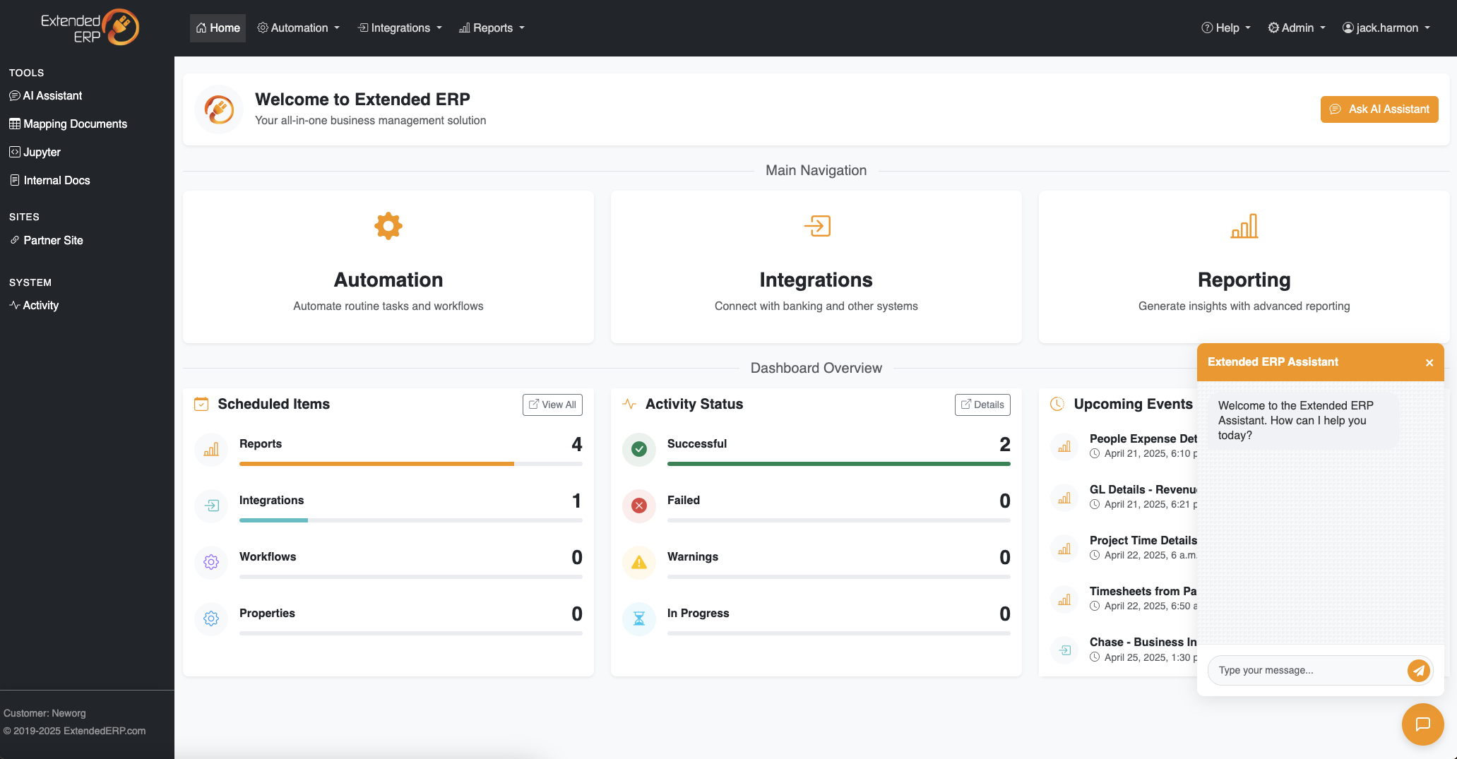 Extended ERP Dashboard